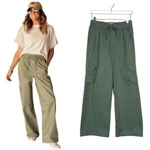 NEW Abercrombie | Jen Reed Army Green Pull On Wide Leg Cargo Pants NWT Small S